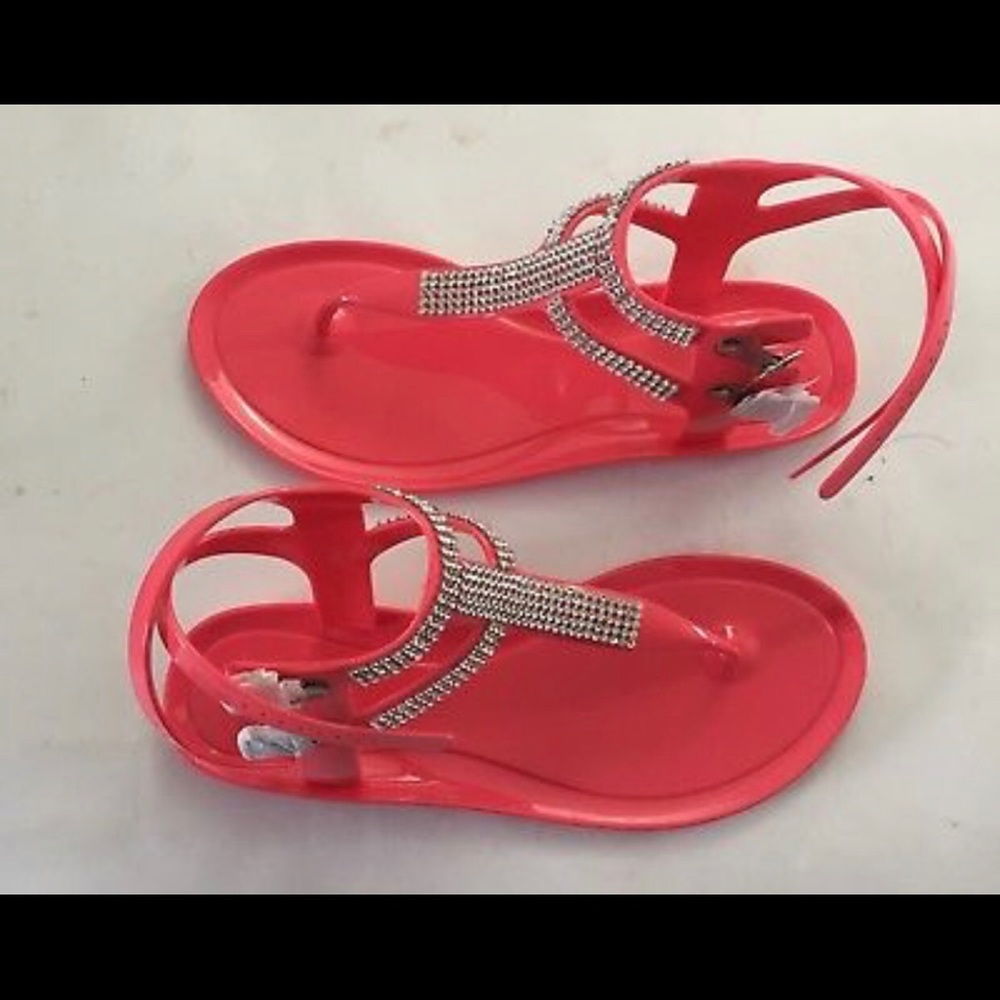 Peach gladiator jelly sandal